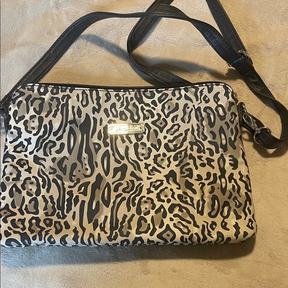 Grace Adele Black And Gray Patterned Crossbody Bag - image 1